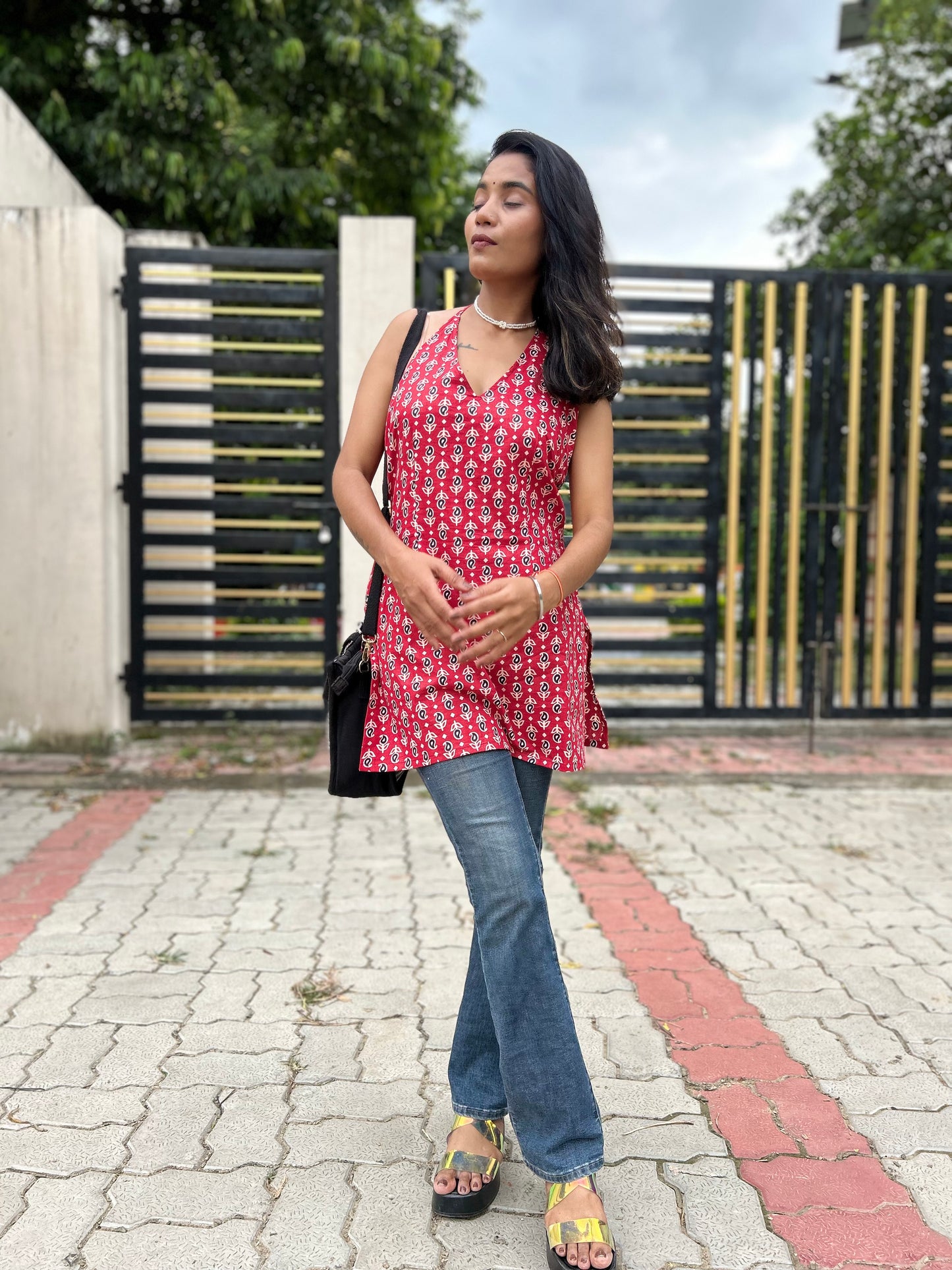Halter neck kurti